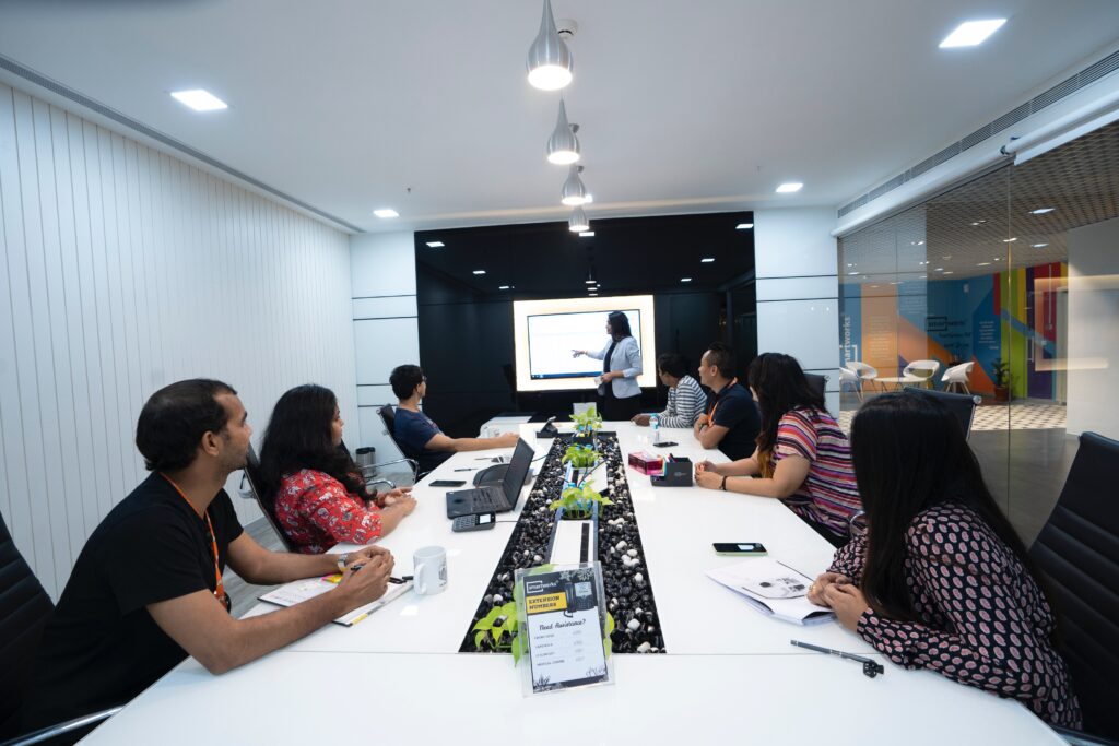business team working with fractional executive