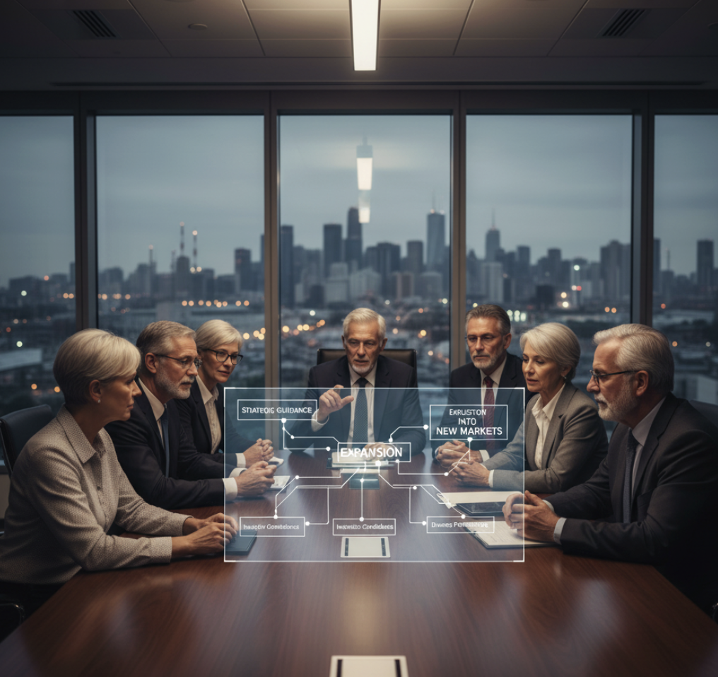 An advisory board is a group of experienced professionals who provide high-level guidance