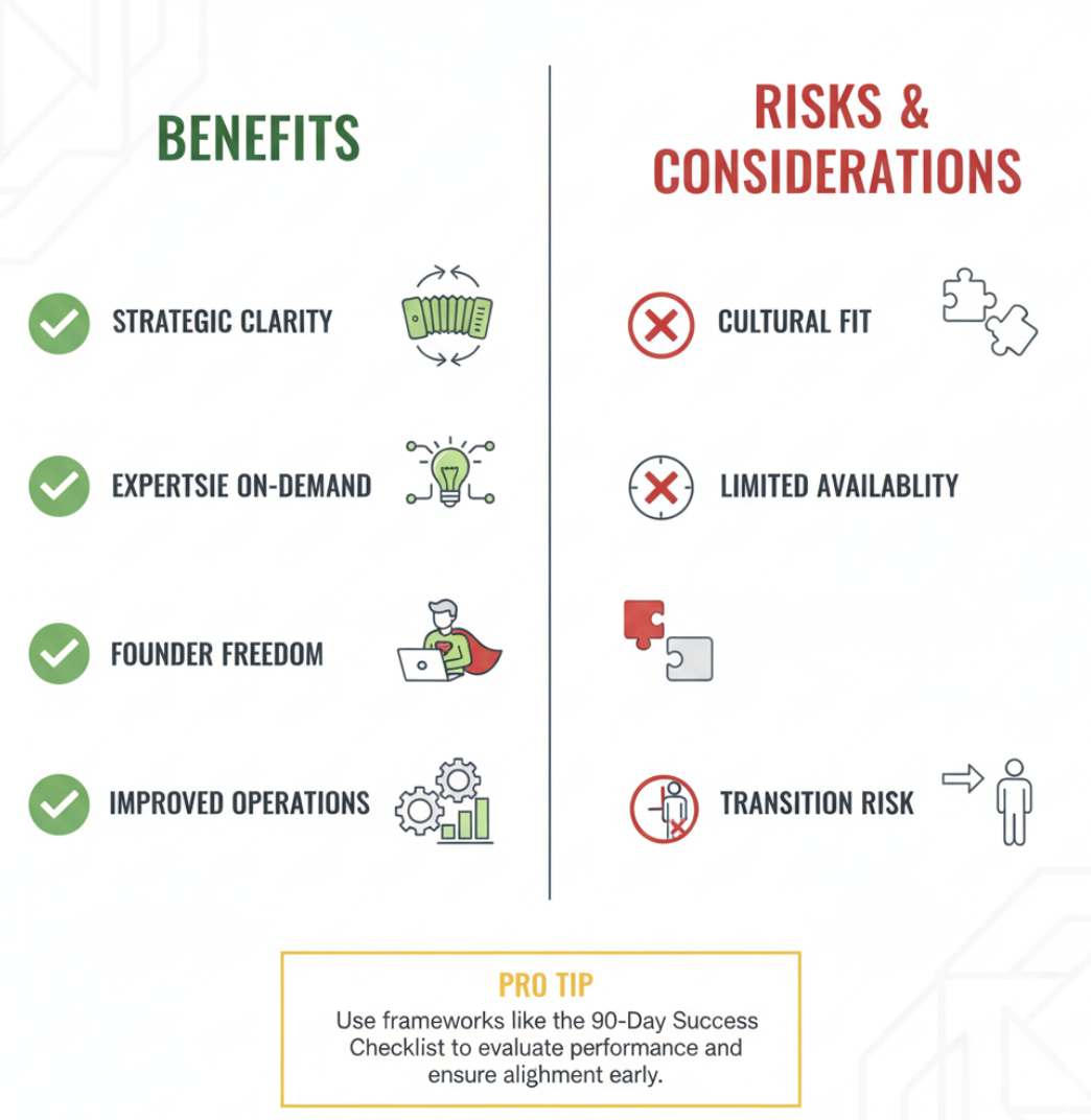 benefits and risks of hiring a Fractional CEO
