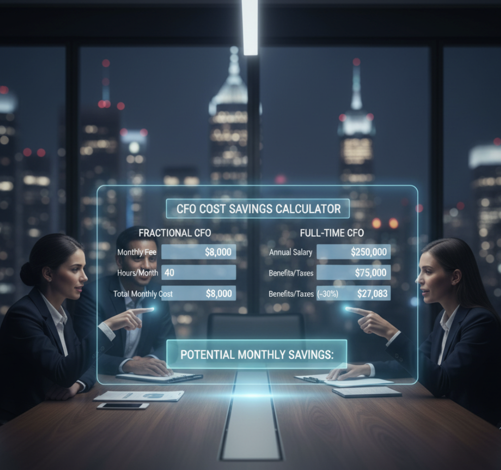 calculator example for fractional CFO vs full-time CFO