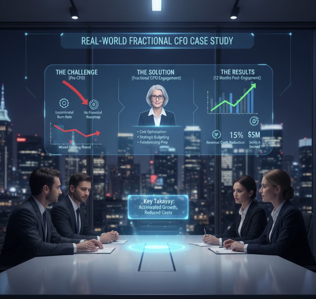 real-world fractional CFO case study infographic