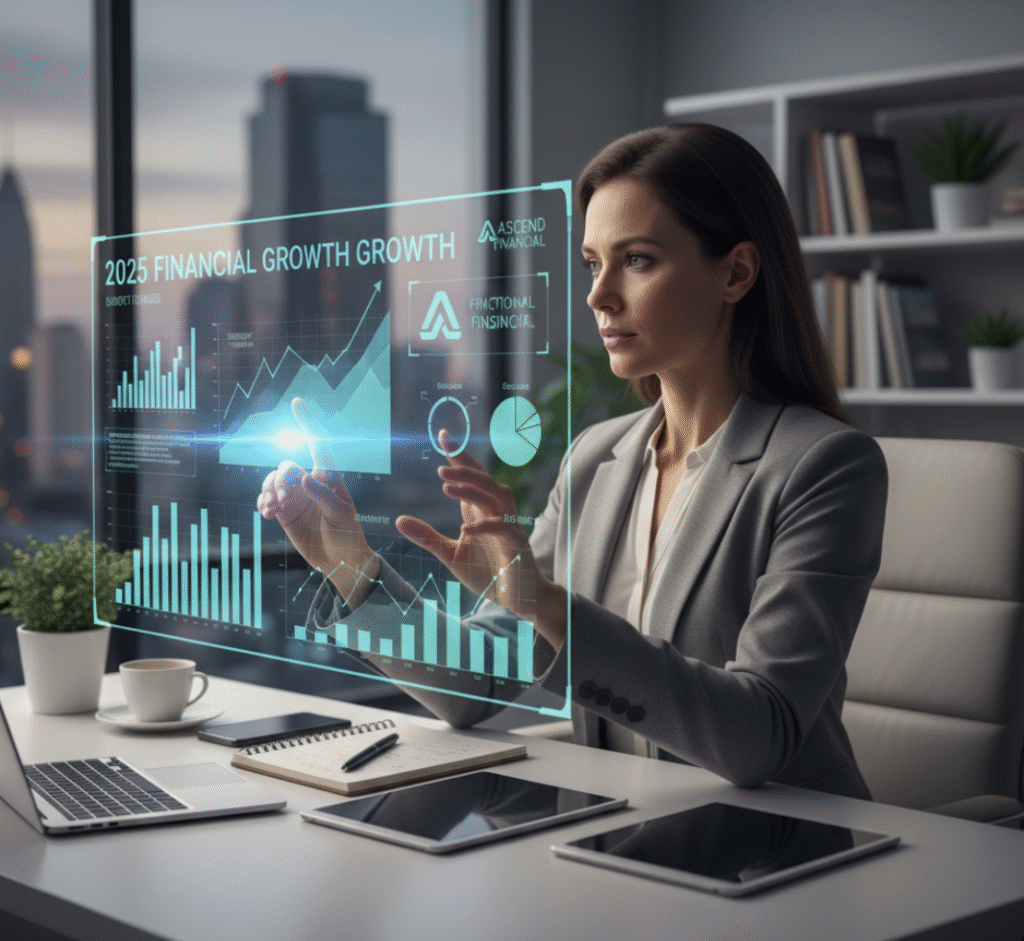 Fractional CFO role in 2025 analyzing business financial growth charts